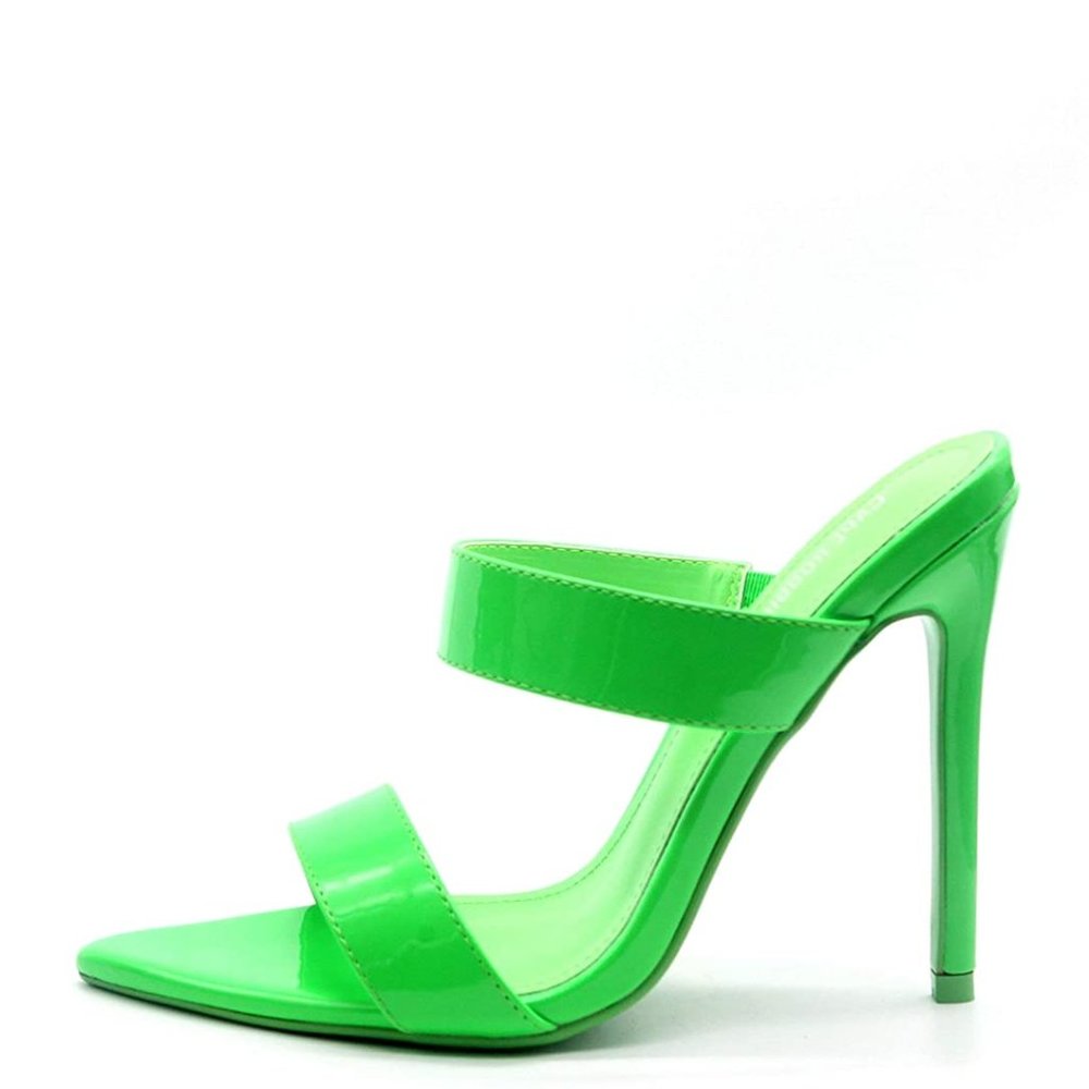 Neon Green Strappy Mule